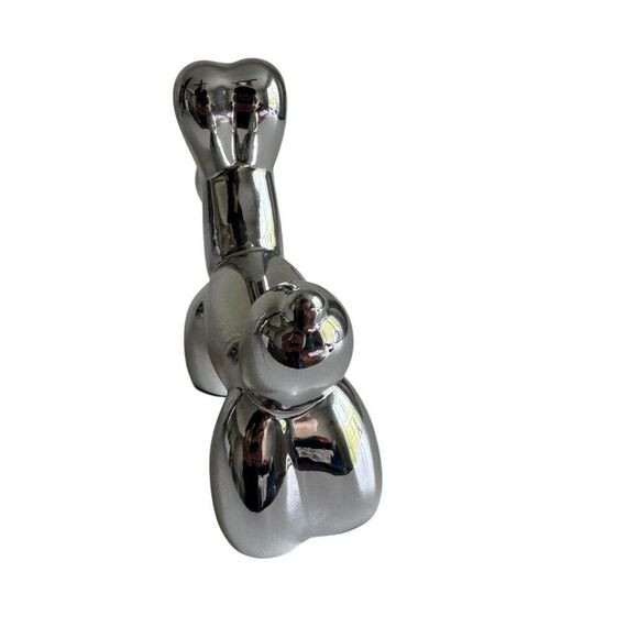 Ballon Dog Silver Sculpture Paper Weight - Picture 2 of 7